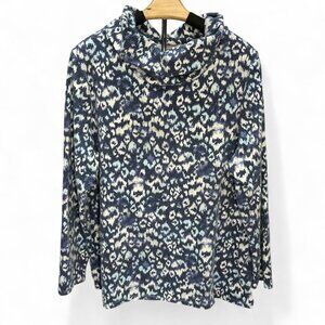 Chico’s Blue Print Loose Neck Long Sleeve Top (Size 3 / XL)